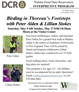 Birding in Thoreau's Footsteps with Peter Alden & Lillian Stokes - May 9 & 17